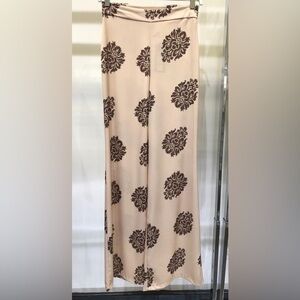 Flower patch high waist flare pants